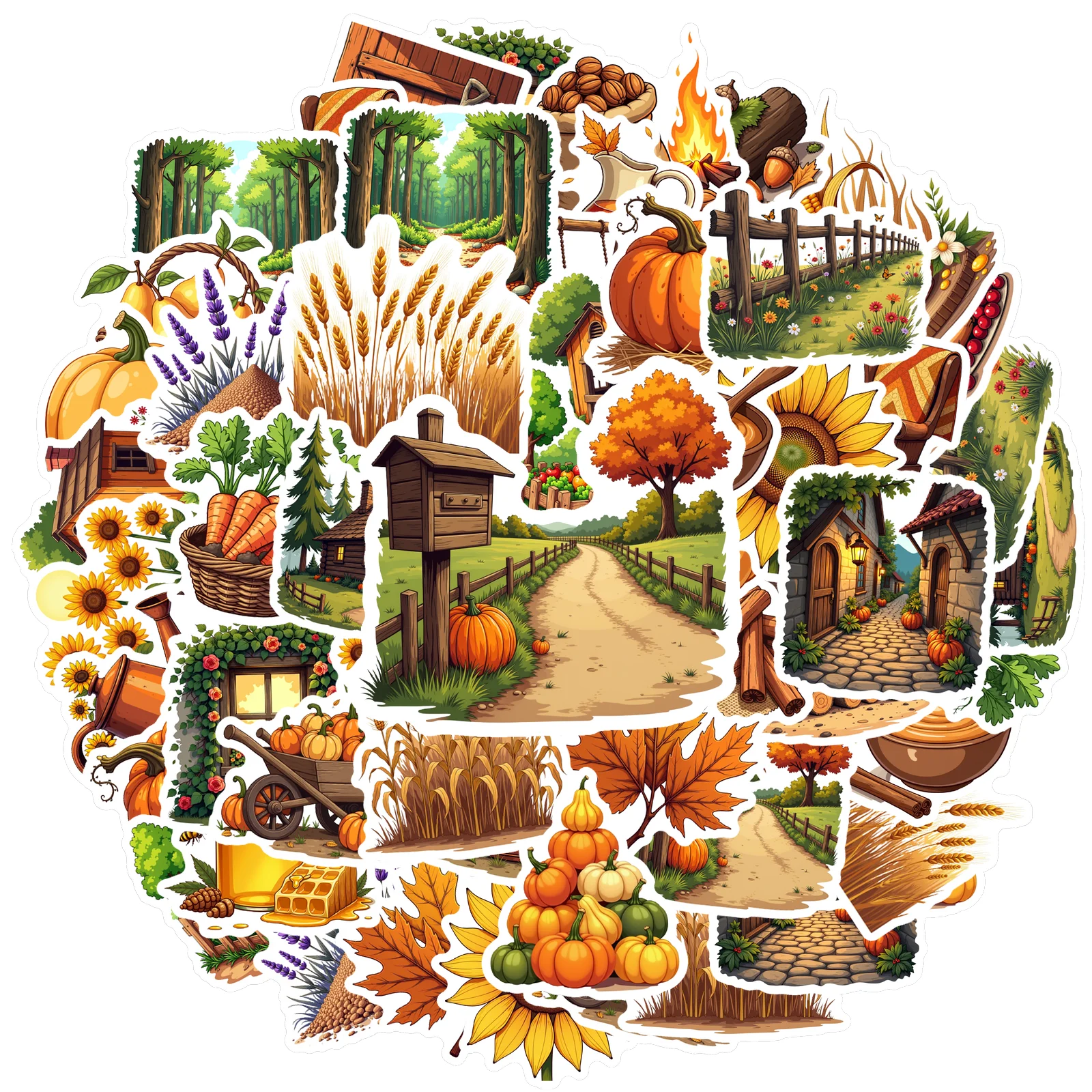 

Водонепроницаемая осенняя наклейка с урожаем