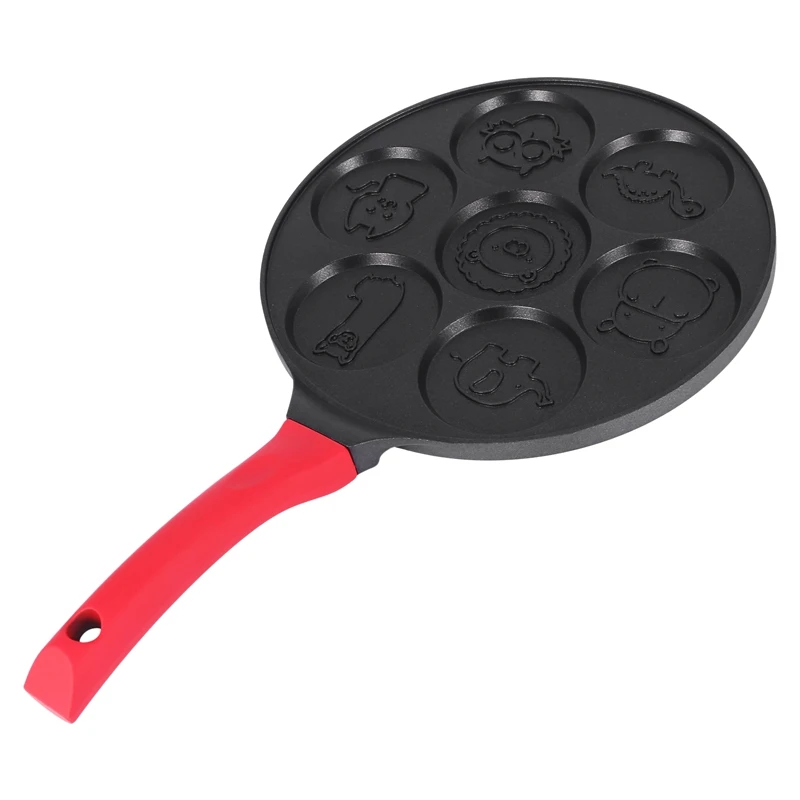 

SEWS-Pancake Maker - Non-Stick Pancake Pan Griddle Grill Pan Mini Crepe Maker 7-Mold Pancakes With Silicone Handle