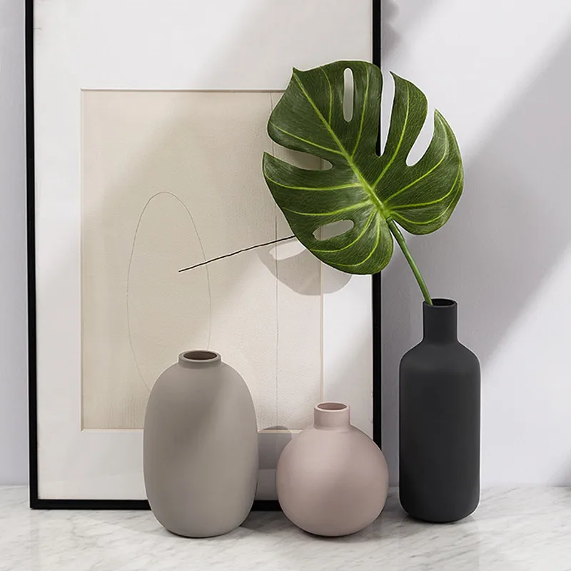 

Arrangement Implement Veramic Nordic Decorations Living Geometric Vase Ornaments Flower Room Abstract Home Morandi Flower Dry