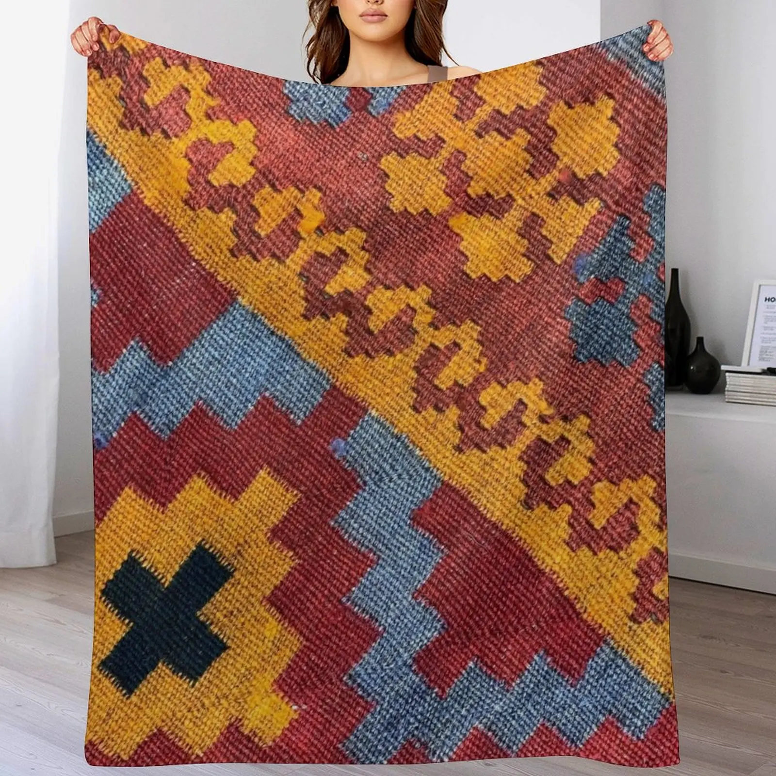 Винтажное декоративное одеяло Kilim плетение Navaho тканое ацтекское текстильное