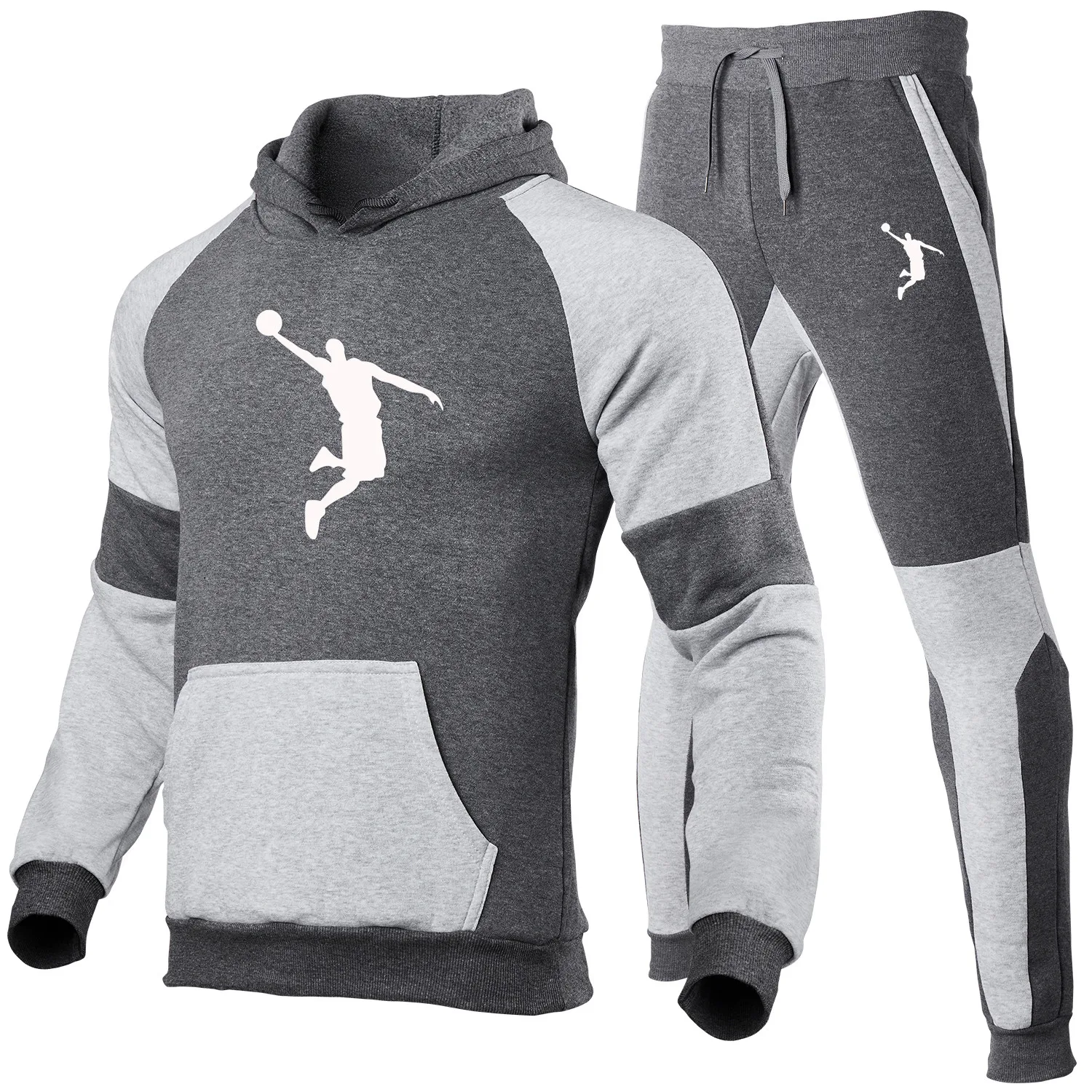 2022 Herfst En Winter Nieuwe Mannen Merk Casual Pak Jogging Ssports Stiksels Hoodie + Broek 2-Delige Set van Mannen Trui