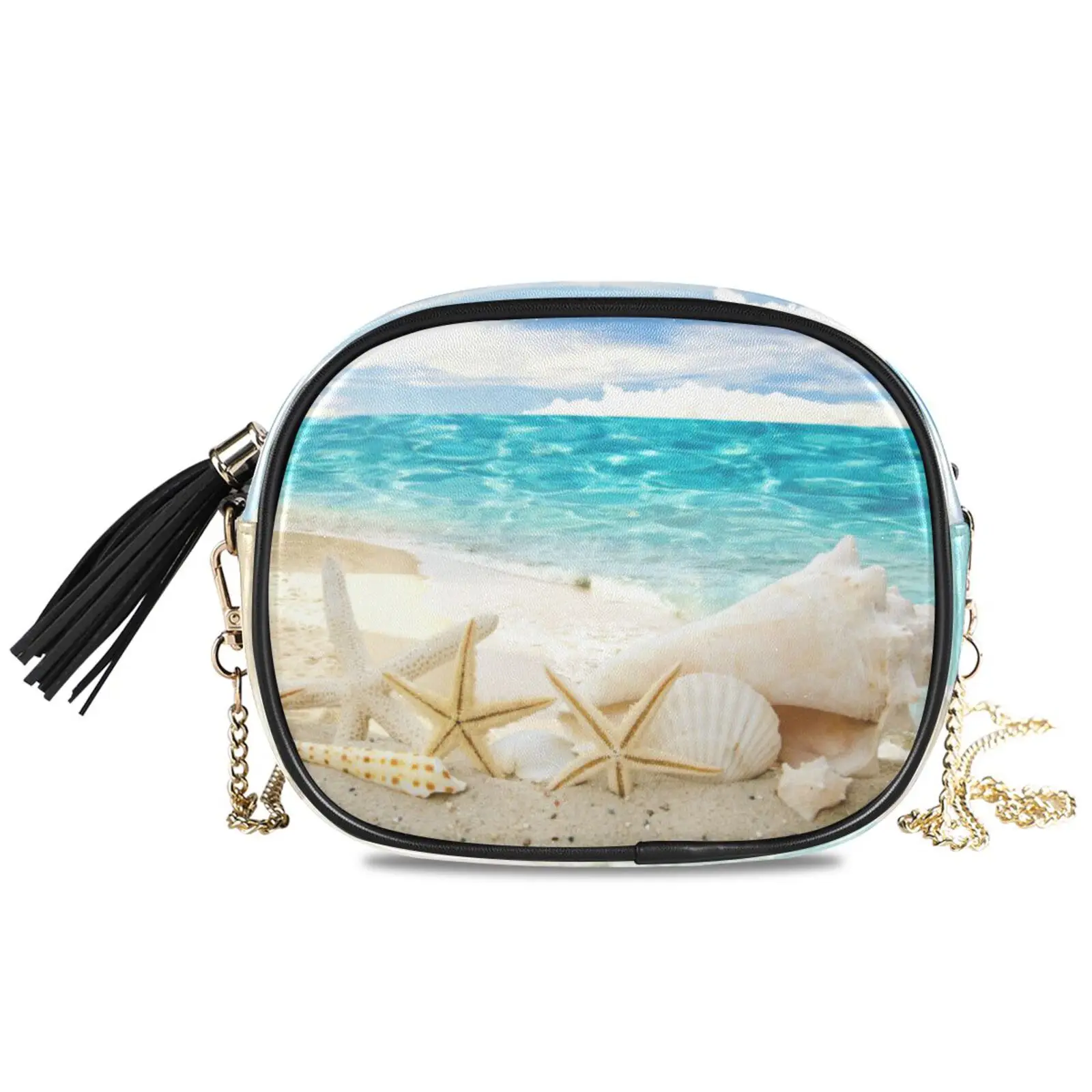 

New PU Luxury Handbags Womens Bags For Woman 2022 Ladies Beach Shell Print Crossbody Bags Purse Clutch Phone Wallet Shoulder Bag