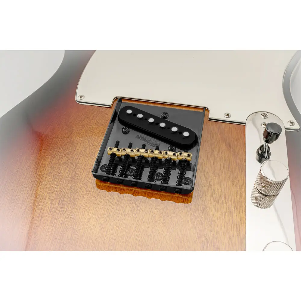 Wilkinson черный 54 мм винтажный бридж 6 седло с латунным стволом для гитары Telecaster (art.: 3920ccfc62c19) - 3920ccfc62c19