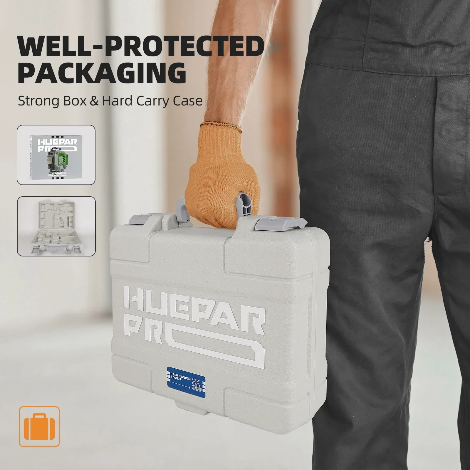 Huepar ZK04CG Самовыравнивающийся уровень 4D 16 лазерная работа своими руками в