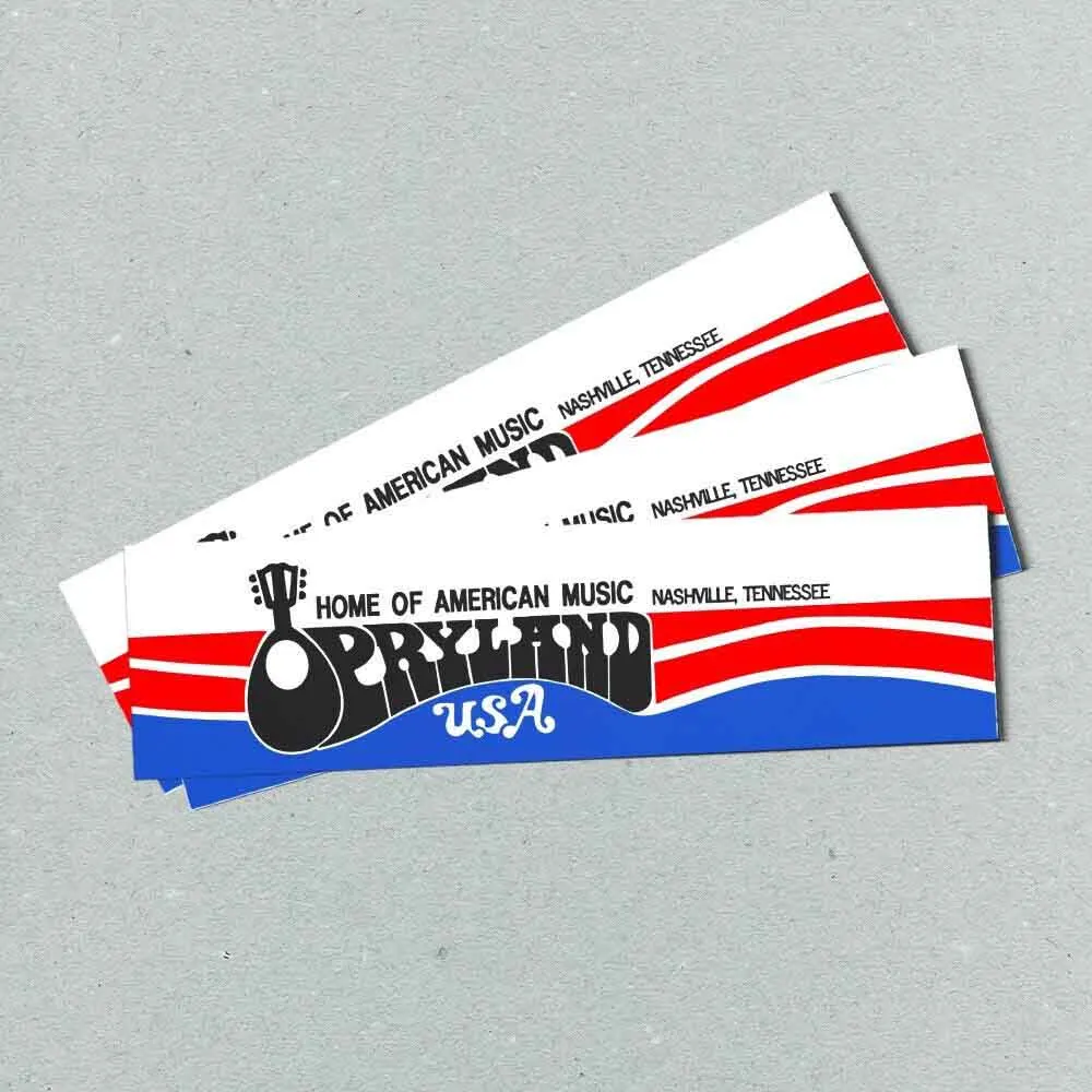 Наклейка на бампер OPRYLAND Nashville — музыкальная реклама в винтажном стиле 80-х 90-х