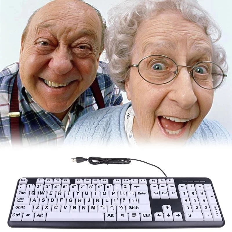 

New USB Wired Elderly Keyboard Middle-aged and Elderly Special Eye Protection Desktop Notebook Large Character Standard Keyboard
