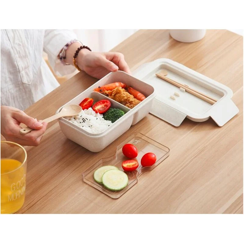 

850ml Wheat Straw Lunch Box Healthy Material Bento Boxes Microwave Dinnerware Food Storage Container Lunchbox Containers