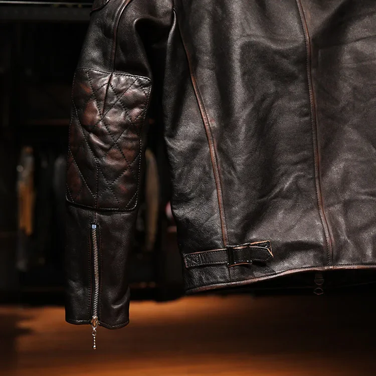 Новый Винтажный жакет. LNY из плотной коровьей кожи с чайным сердечником.