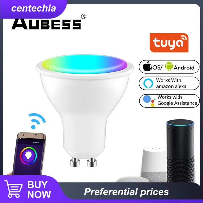 

Diy Gu10 Light Bulb Dimmable Rgb Led Light Timer 4w Wifi Smart Spotlight Voice For Alexa Google Home Tuya Adjustable Brightness