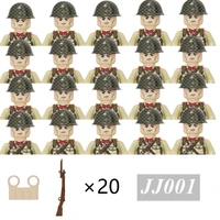 wwii japanese army building blocks figures jj001 005 four sided printing military weapons accessories moc bricks children toys