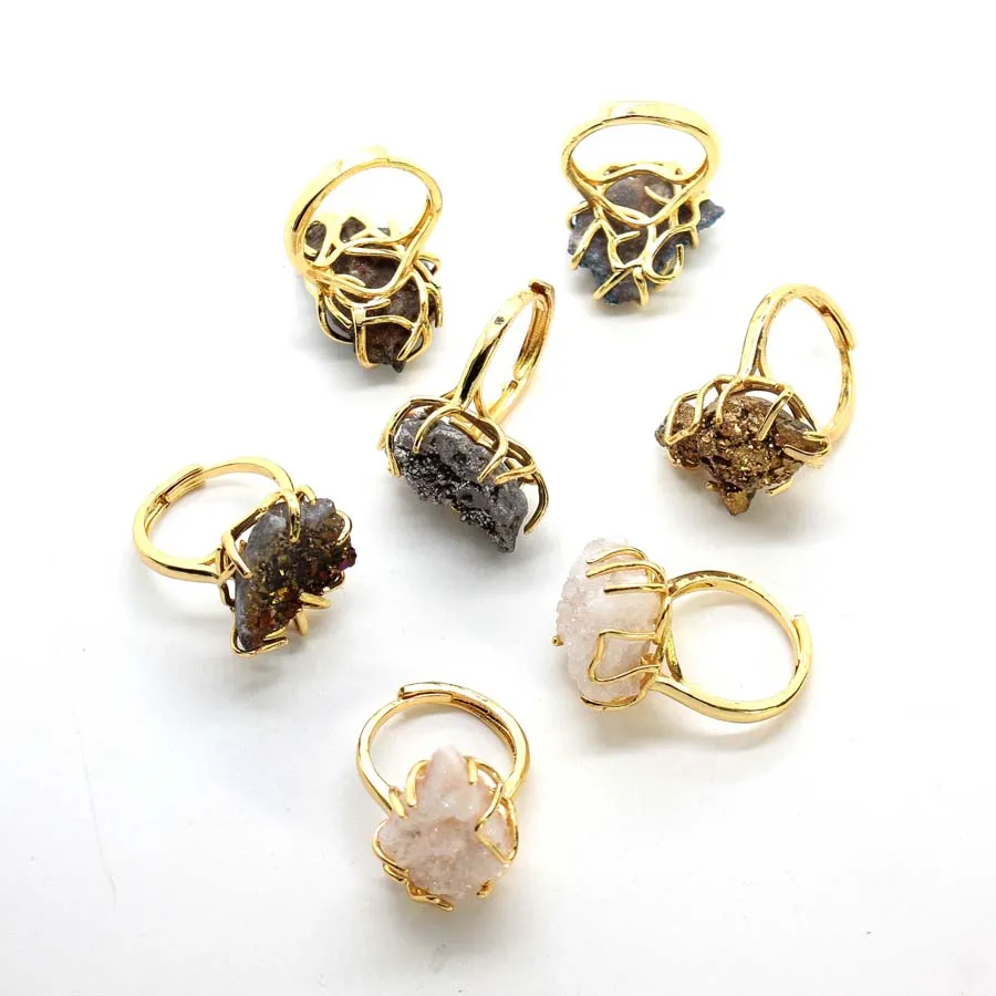 Красочные кольца с хрустальным камнем для женщин и мужчин натуральные