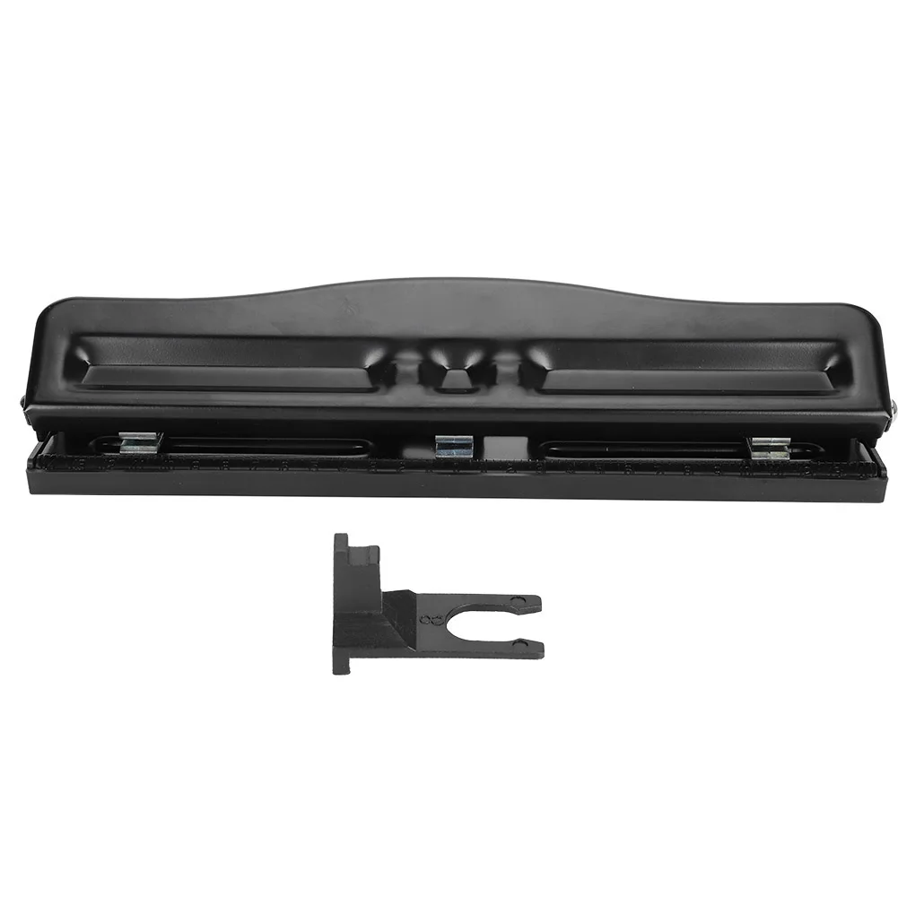 

3 Hole Adjustable Hole Punch Home Office DIY Manual Hole Puncher Accessory Black office