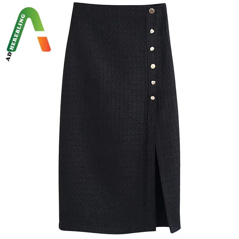 Женская юбка-карандаш Adherebling повседневная твидовая юбка с высокой талией