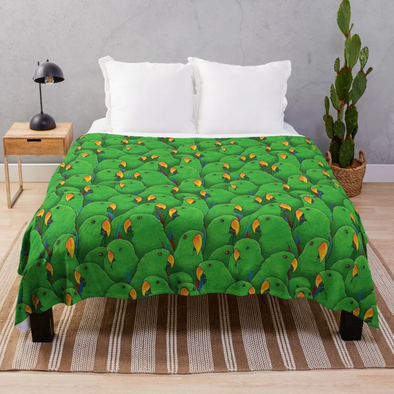 

Male Eclectus Parrots Throw Blanket Moving Blanket Throw Blanket Fur Big Thick Furry Couple Blanket