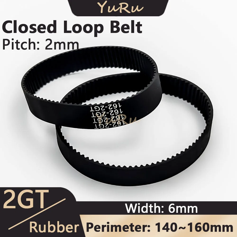 

2GT 2MGT Closed Loop Belt Width 6mm Perimeter 140 142 144 146 148 150 152 154 156 158 160mm Rubber Timing Belt Synchronous Belt