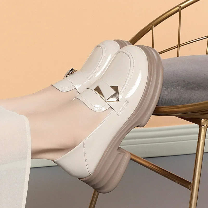 Неглубокие мягкие кожаные лоферы в британском стиле 5 см туфли-лодочки на