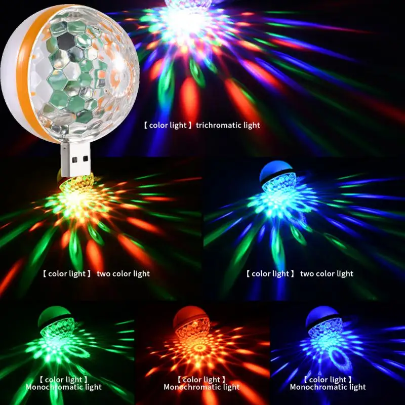 

LED RGB USB Light Ball DC 5V Disco Stage Mini Magic Lamp Sound Activated Mobile Phone Party Decor USB LED Night Light Home Decor