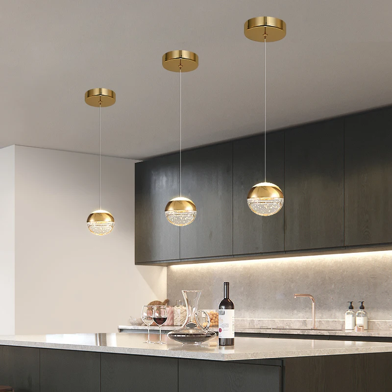 Дешево Подвесной светильник для спальни, хрустальная лампа для гостиной, кухонная светодиодная хрустальная люстра, современный скандинавский све...