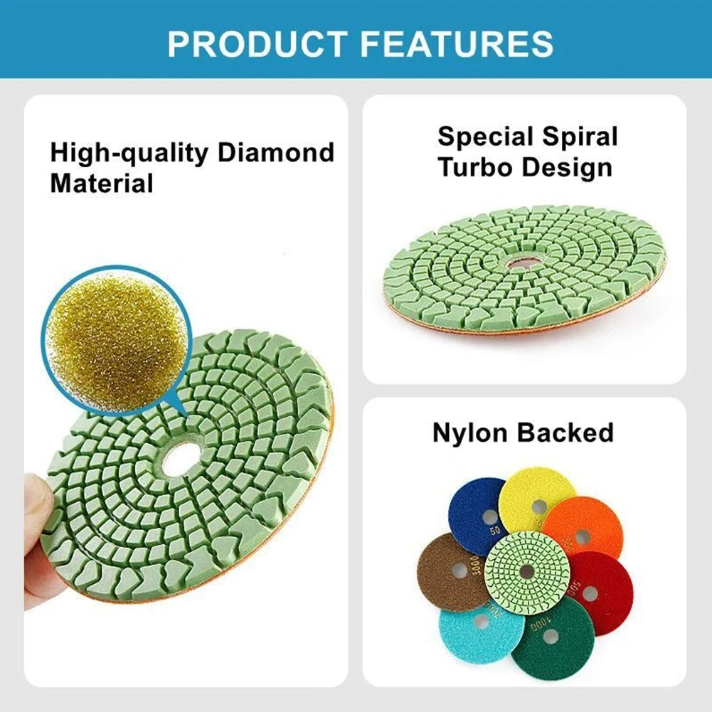 

1pc 4 Inch 100mm Diamond Polishing Pads Flexible Sanding Disc For Granite Marble Concrete Stone Floor Polishing Abrasive Tools