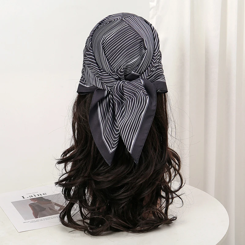 

Fashion New Satin Silk Square Scarf Shawl Luxury Lady Print Design Headscarf Versatile Silk Bandana Decorate Scarves