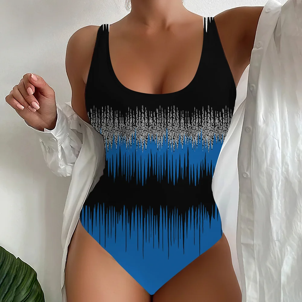 

Бикини 2023, Женский Летний Пляжный комплект бикини, привлекательный женский цельный купальник с лямкой на шее, купальник с полосками