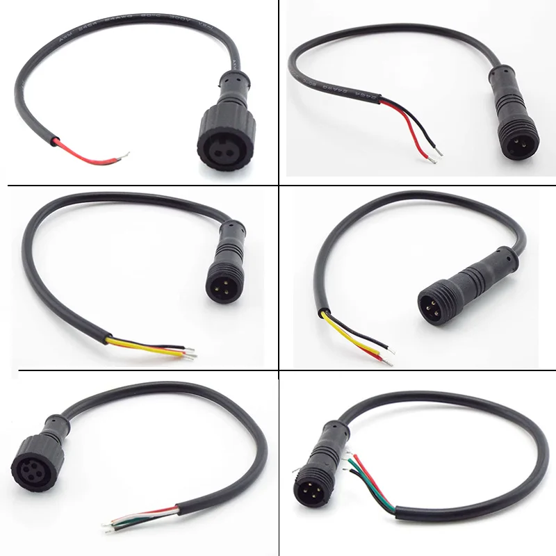Фото 2-контактный 3-контактный 4-контактный разъем 24AWG 3A для светодиодных лент, штекер, гнездовой разъем, разъем 15 мм, водонепроницаемый IP65 №1