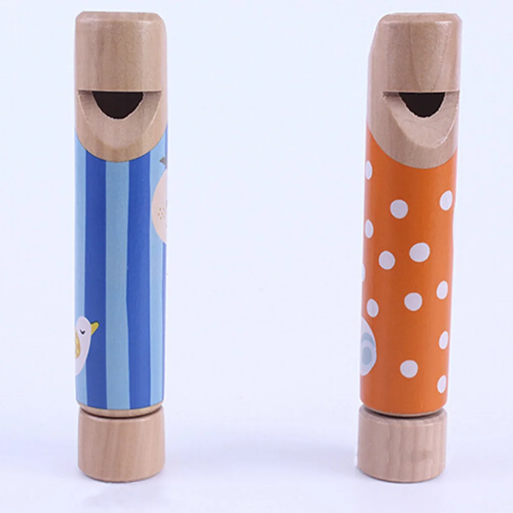 

4 Pcs Pull Whistle Recorder Instrument Kids Toddler Outdoor Toy Train Party Favors Toys Slide Adults Instruments Animal Wood