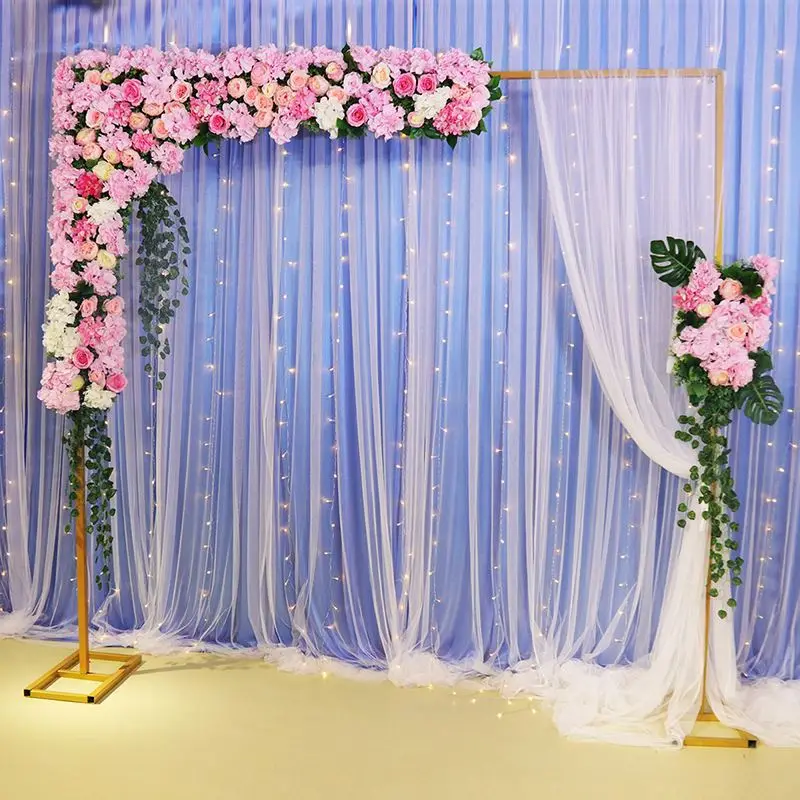 

Wedding Stage Background Frame Wrought Iron Decorative Flower Stand Custom Wedding Square Arch Shelf Wedding Decor