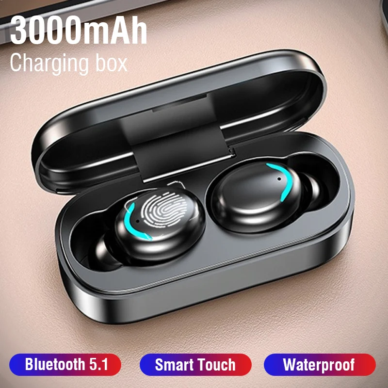 

Tws Wireless Headphones Bluetooth 5.1 Earphones Stereo HIFI Earbuds Headsets With Mic Charging Box For Sports Game Smartphones