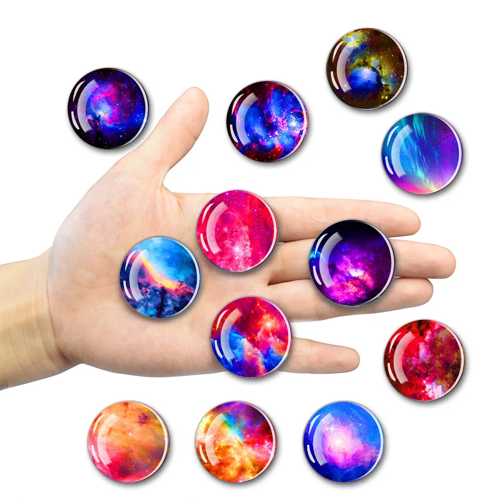 Светящаяся туманность Аврора магнит на холодильник стеклянный купол