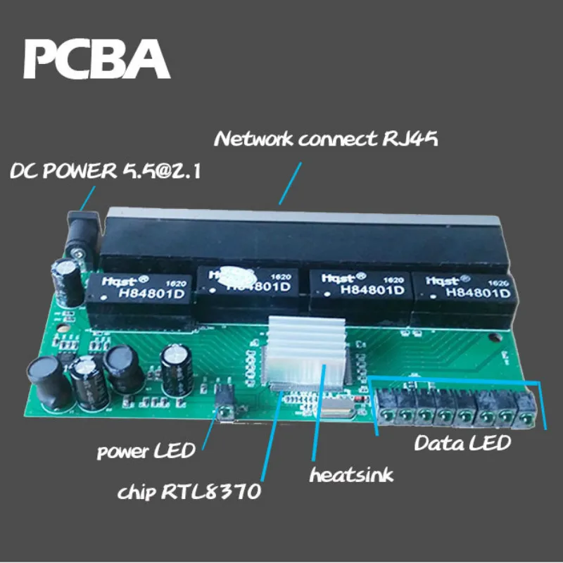 OEM 10 / 100 Мбит/с RJ45 8 портов быстрая стандартная вилка для США и ЕС адаптер 5 в