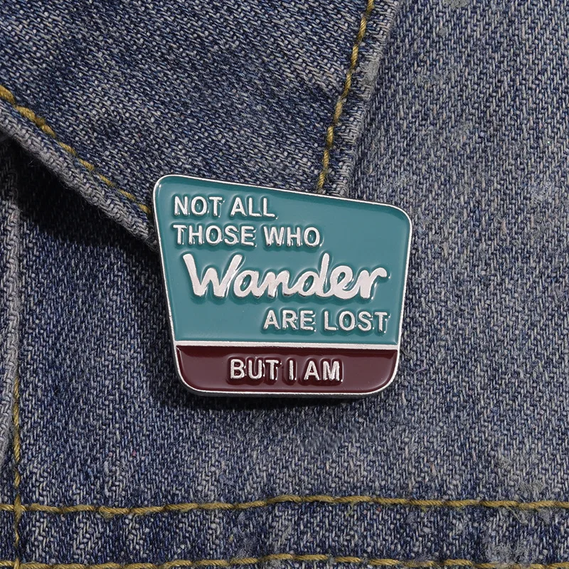 Брошь на лацкан с надписью Я потерялся и эмалью