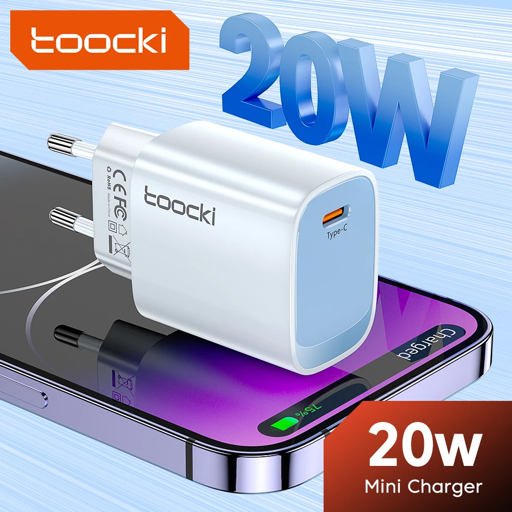 

Toocki 20W Fast USB C Charger QC3.0 QC4.0 Quick Charging Type C Mobile Phone Charger For iPhone 14 13 Xiaomi Samsung Huawei