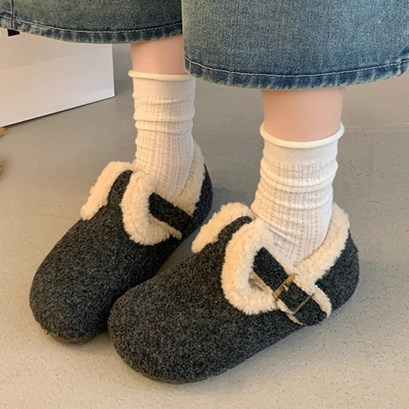 Женские зимние ботильоны на меху плоской подошве теплая повседневная замшевая