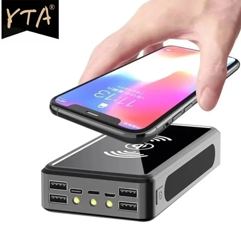 

99000mAh Solar Wireless Power Bank Phone Charger Portable Outdoor Travel Emergency Charger Powerbank for Xiaomi Samsung IPhone