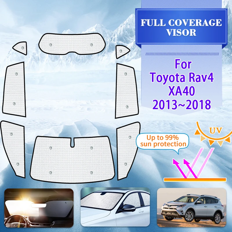 

Car Full Window Sunshade Cover For Toyota Rav4 XA40 2013~2018 2014 2015 2016 Car Anti-UV Window Visor Sunshade Cover Accessories