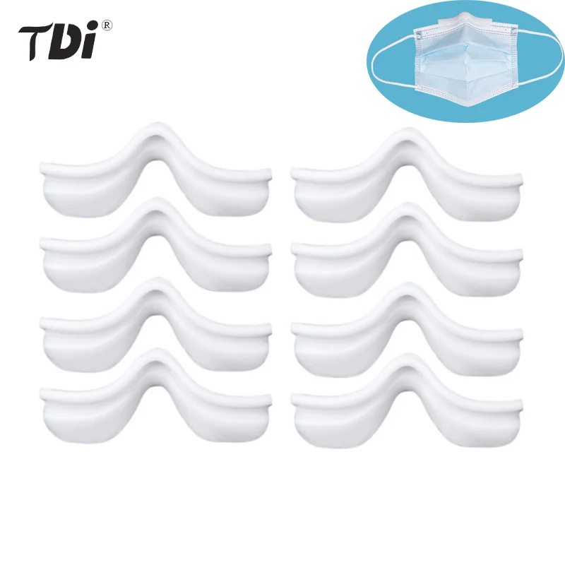 

8Pcs/set Anti-Leakage Nose Pad Mask Rack Silicone Bracket Anti Fog Glasses Mask Holder TPE Mask Holder Clip Nose Bridge White
