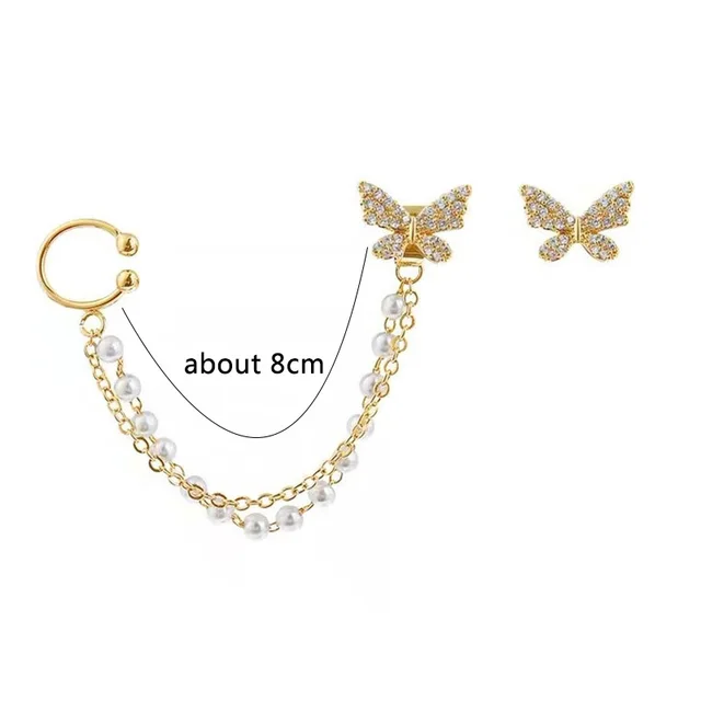 Pearl Tassel Earrings New Butterfly Earrings for Women Romantic Dangle Earrings Personality Party Ear Accessories 2