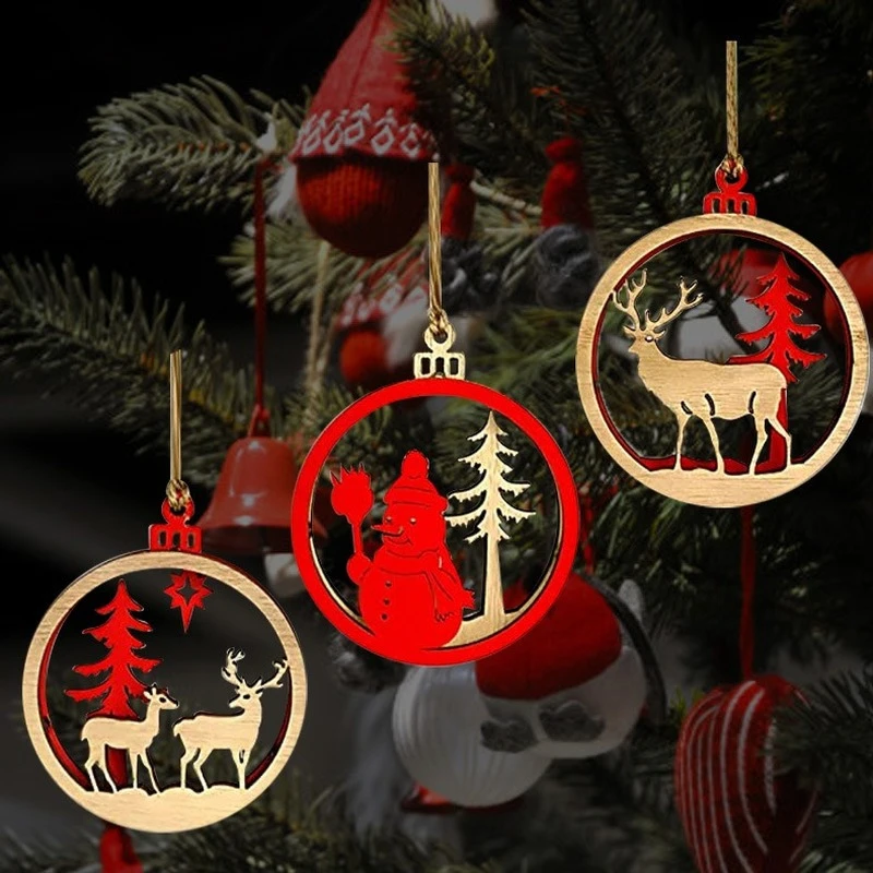 

Christmas Wooden Decorations Hanging Decorations Wooden Snowman Reindeer Decorations Hanging Decorations