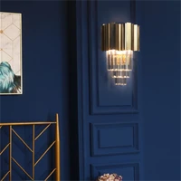 modern gold crystal wall lamps led bedsides lights for bedroom living room sconce indoor fixtures home decoration