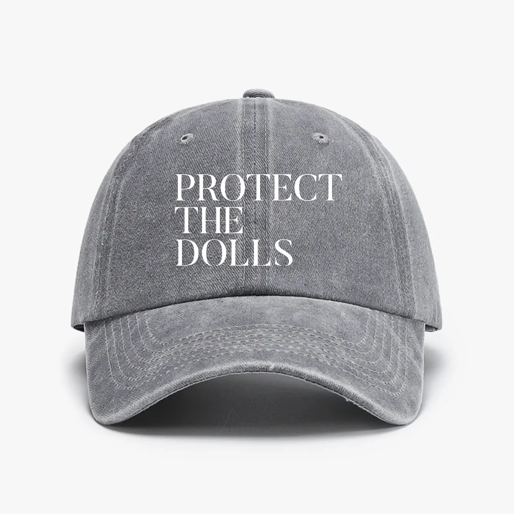Фото Бейсболки с принтом Protect The Dolls, модные кепки в стиле ретро, повседневные ковбойские шляпы, модные летние пляжные женские кепки от солнца №3