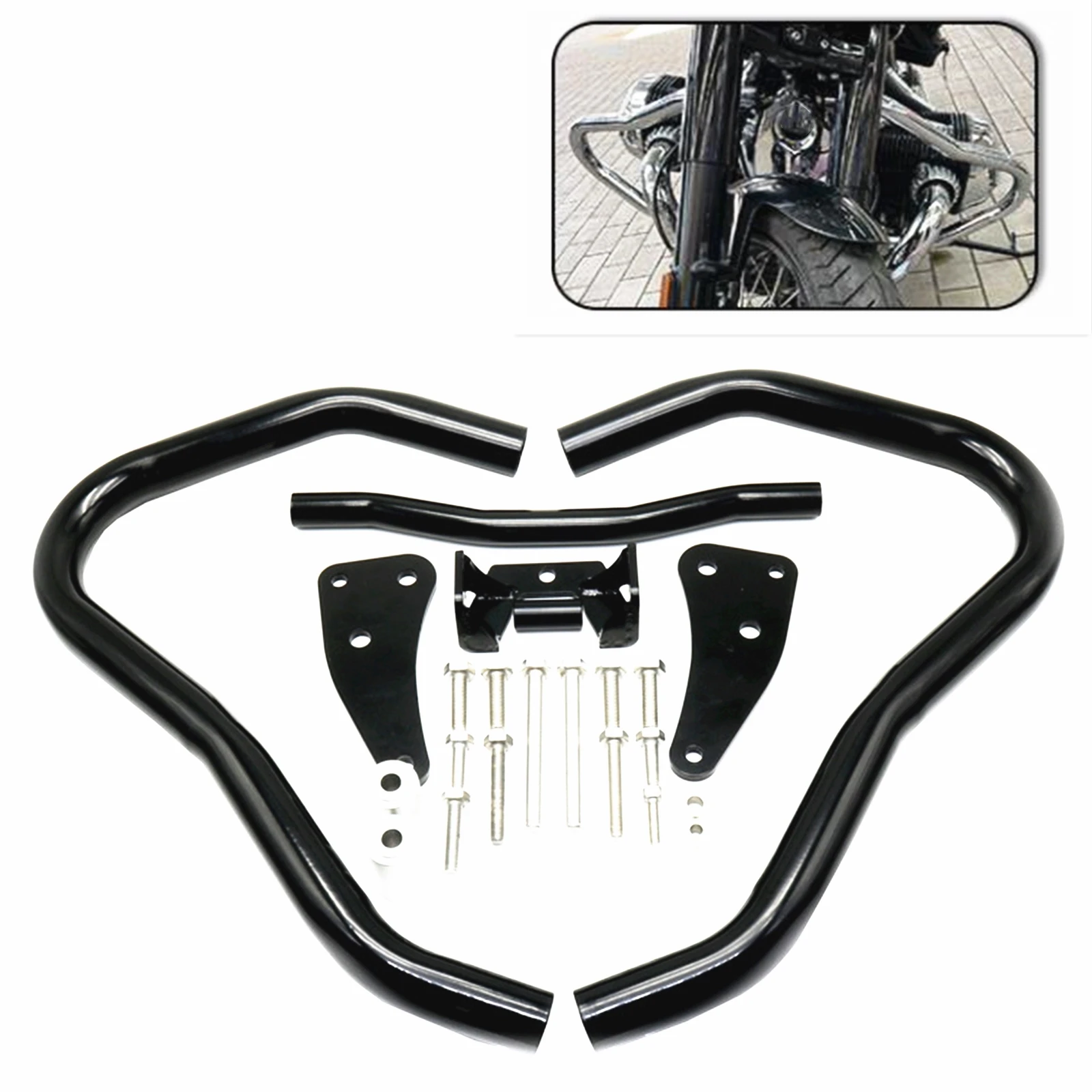

Carbon Steel Left & Right Motorcycle Engine Guard Crash Bar Protector With Screws For BMW R18