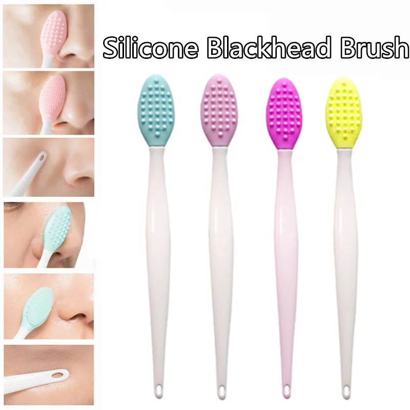 

5 Colors Silicone Beauty Nose Brush Clean Blackhead Exfoliation Soft Nose Wash Face Deep Cleaning Brush Facial Care Tool