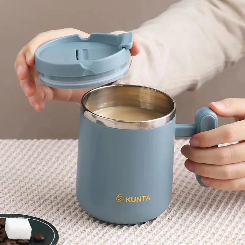 

450ml Stainless Steel Creative Coffee Tea Thermal Insulation Mug Drinks Dessert Breakfast Milk Cup Mugs Handle Drinkware
