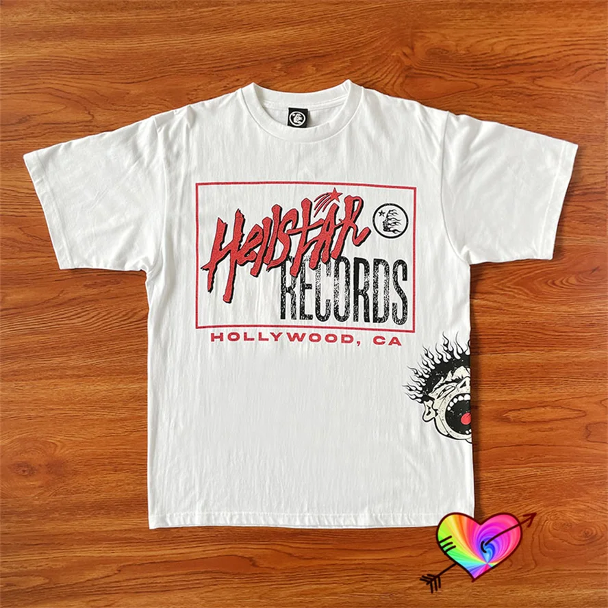 2023ss Hellstar Record Tee Men Women 1:1 Hellstar Studios Hollywood T-shirt Hip Hop Crewneck Oversize Tops Short Sleeve