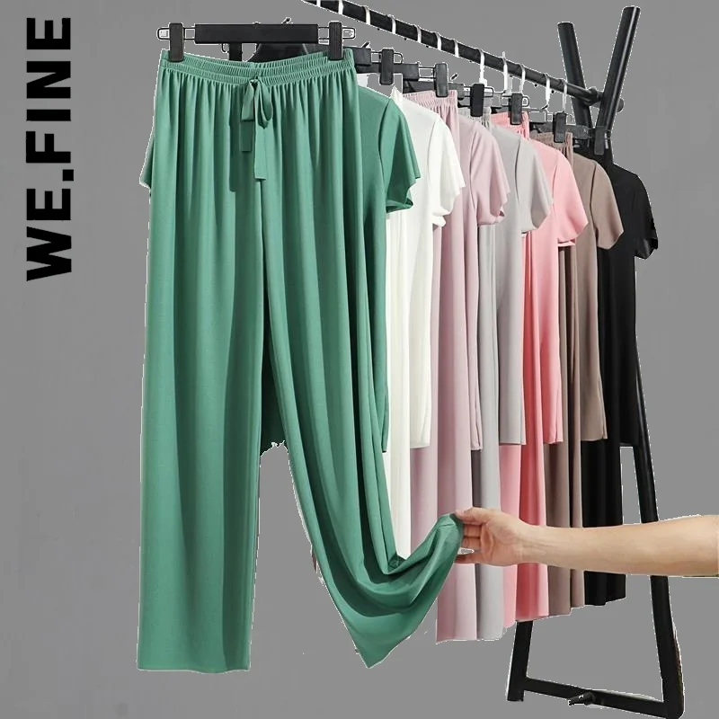 

We.Fine Women Pajamas Summer Loose Homewear Suit for Women Pajamas Pants Set Home Cute Nightwear Sweet Home Suit Female Clothes
