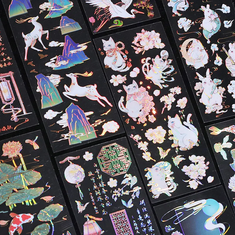 3 шт. наклейки-коллажи в китайском стиле