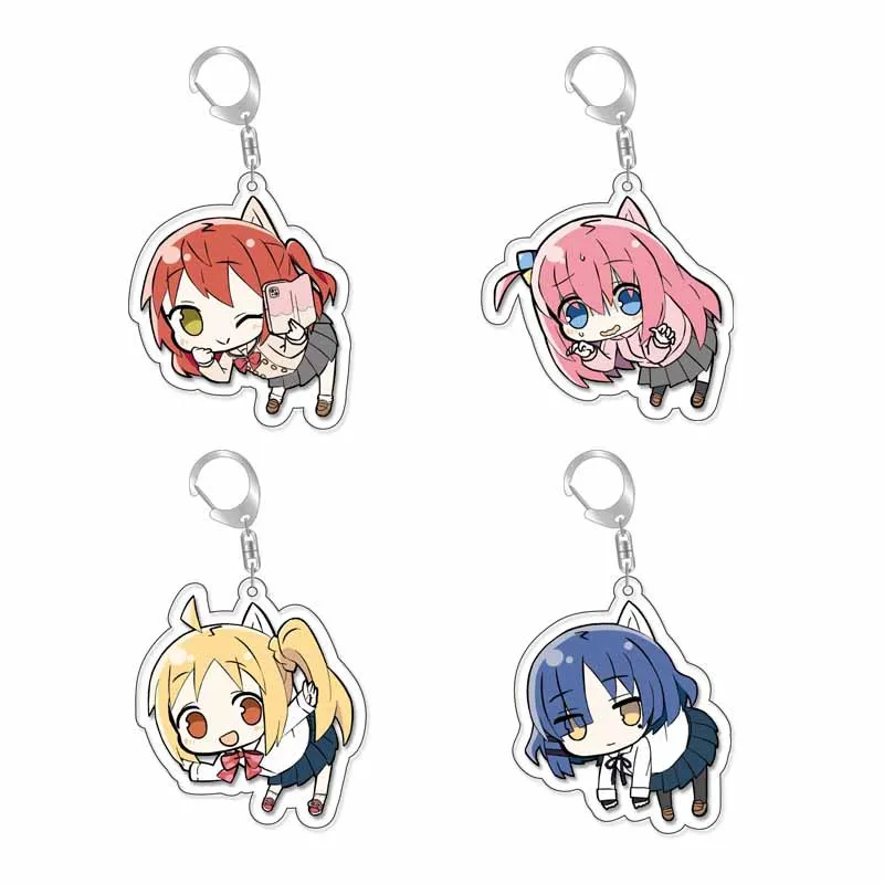 

Fashion Anime Bocchi The Rock Girls Acrylic Keychain Gotou Hitori Ijichi Nijika Yamada Ryo Kita Ikuyo Figures Pendant Key Chain