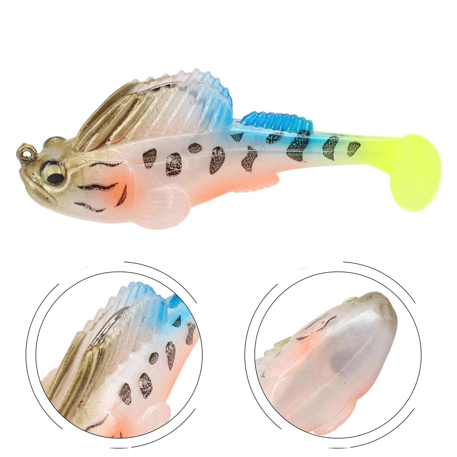 Przynęta wędkarska z miękkim ciałem 14g ogonem do połowu okoni w ciemnej wody Megabass Brand Paddle Tail Bait na karpia