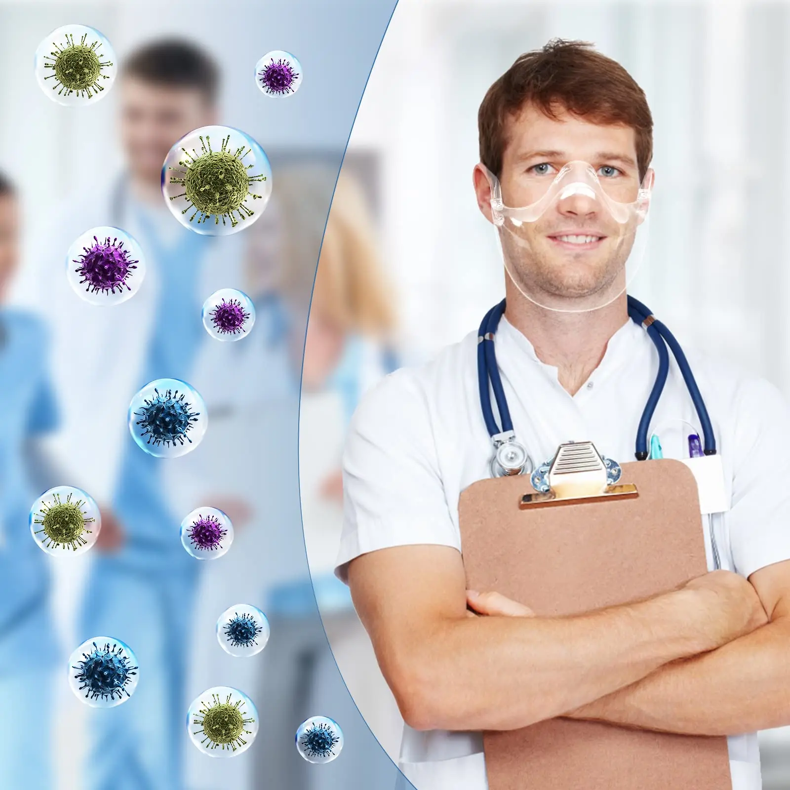 

Маска противотуманная прозрачная многоразовая с защитой от пыли и дышащего